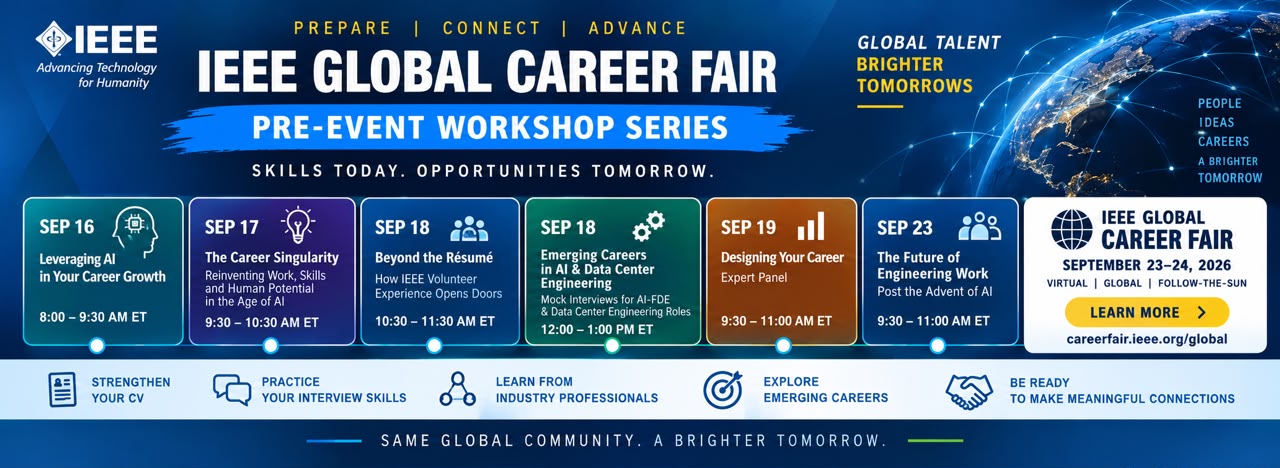 IEEE Global Career Fair — Workshop Series Banner